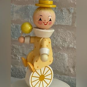 Lamp Vintage 60s Irmi Clown On A Unicycle Nursery Lamp yellow